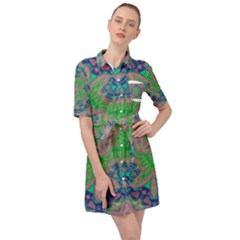 Bliss Flower Belted Shirt Dress by LW323