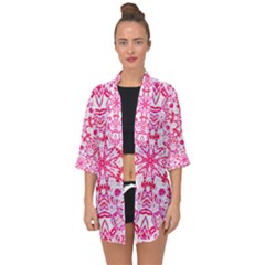 Rose Blush Open Front Chiffon Kimono by LW323