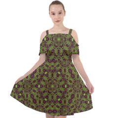 Woodsy Spring Cut Out Shoulders Chiffon Dress by LW323