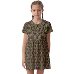 Woodsy Spring Kids  Asymmetric Collar Dress by LW323