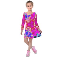 Pink Beauty Kids  Long Sleeve Velvet Dress by LW323