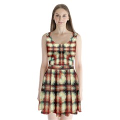 Royal Plaid Split Back Mini Dress  by LW323