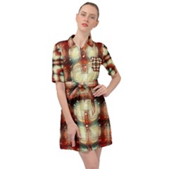 Royal Plaid Belted Shirt Dress by LW323