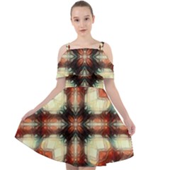 Royal Plaid Cut Out Shoulders Chiffon Dress by LW323