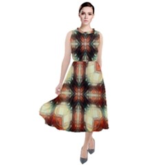 Royal Plaid Round Neck Boho Dress by LW323