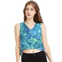 Deep Blues V-Neck Cropped Tank Top View1