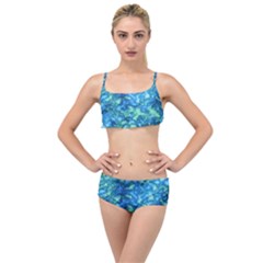 Deep Blues Layered Top Bikini Set