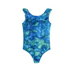 Deep Blues Kids  Frill Swimsuit