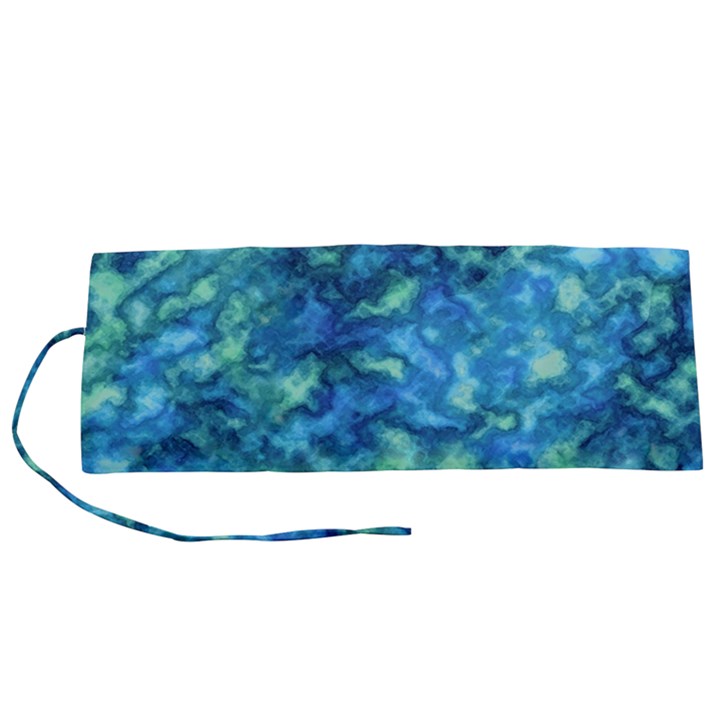 Deep Blues Roll Up Canvas Pencil Holder (S)