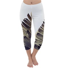 Vintage Banana Leaves Capri Winter Leggings  by goljakoff