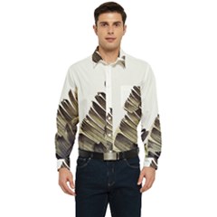 Vintage Banana Leaves Men s Long Sleeve Pocket Shirt  by goljakoff