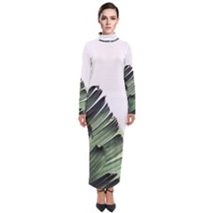 Banana Leaves Turtleneck Maxi Dress by goljakoff