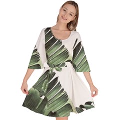 Banana Leaves Velour Kimono Dress by goljakoff