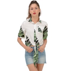 Banana Leaves Tie Front Shirt  by goljakoff