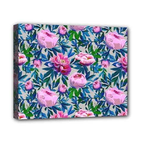 Pink Peonies Watercolor Canvas 10  X 8  (stretched) by SychEva