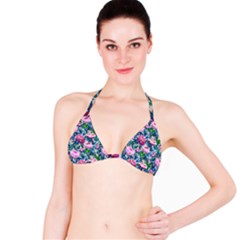 Pink Peonies Watercolor Bikini Top by SychEva