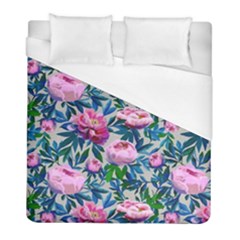 Pink Peonies Watercolor Duvet Cover (full/ Double Size) by SychEva