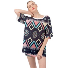 Gypsy-pattern Oversized Chiffon Top by PollyParadise