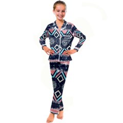 Gypsy-pattern Kid s Satin Long Sleeve Pajamas Set