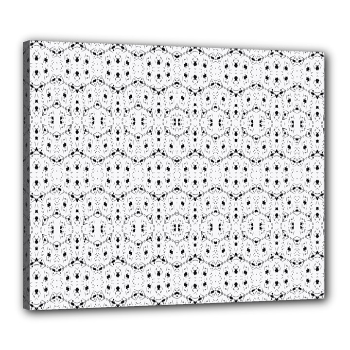 Modern Geometric Black And White Print Pattern Canvas 24  x 20  (Stretched)