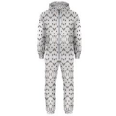 Modern Geometric Black And White Print Pattern Hooded Jumpsuit (men) 