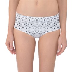 Modern Geometric Black And White Print Pattern Mid-waist Bikini Bottoms