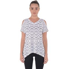 Modern Geometric Black And White Print Pattern Cut Out Side Drop Tee by dflcprintsclothing