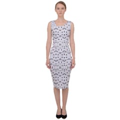 Modern Geometric Black And White Print Pattern Sleeveless Pencil Dress by dflcprintsclothing