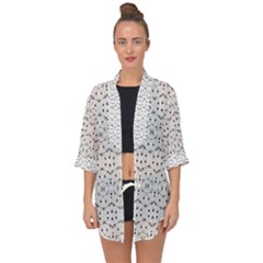 Modern Geometric Black And White Print Pattern Open Front Chiffon Kimono by dflcprintsclothing