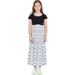 Modern Geometric Black And White Print Pattern Kids  Skirt by dflcprintsclothing