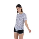 Modern Geometric Black And White Print Pattern Asymmetrical Short Sleeve Sports Tee View2