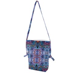 Pebbles Cropped Repeats Folding Shoulder Bag by kaleidomarblingart