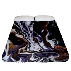 Fluid Patterns Fitted Sheet (queen Size) by kaleidomarblingart