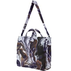 Fluid Patterns Square Shoulder Tote Bag by kaleidomarblingart