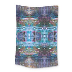 Blue On Turquoise Marbling Small Tapestry