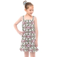 Multicolored Texture Print Pattern Kids  Overall Dress