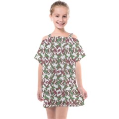 Multicolored Texture Print Pattern Kids  One Piece Chiffon Dress by dflcprintsclothing