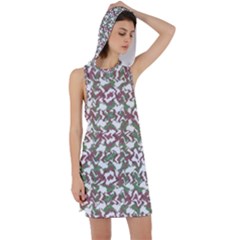 Multicolored Texture Print Pattern Racer Back Hoodie Dress by dflcprintsclothing