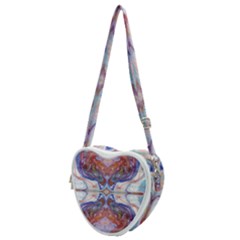 Abstract Marbling Repeats Heart Shoulder Bag by kaleidomarblingart