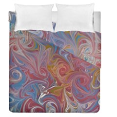 Intricate Swirls Duvet Cover Double Side (queen Size) by kaleidomarblingart