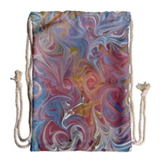 Intricate Swirls Drawstring Bag (large) by kaleidomarblingart