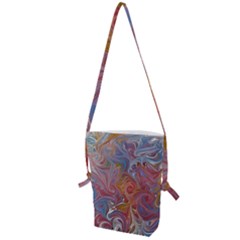 Intricate Swirls Folding Shoulder Bag by kaleidomarblingart