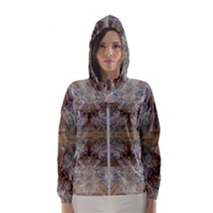 Marbling Ornate Women s Hooded Windbreaker