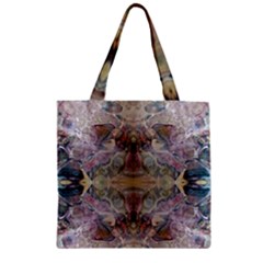 Marbling Ornate Zipper Grocery Tote Bag by kaleidomarblingart