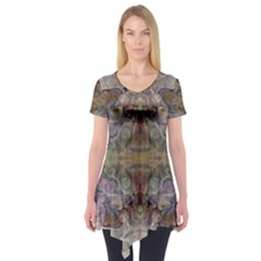 Marbling Ornate Short Sleeve Tunic  by kaleidomarblingart