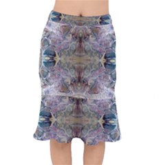 Marbling Ornate Short Mermaid Skirt by kaleidomarblingart