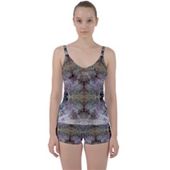 Marbling Ornate Tie Front Two Piece Tankini by kaleidomarblingart