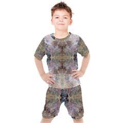 Marbling Ornate Kids  Tee And Shorts Set by kaleidomarblingart