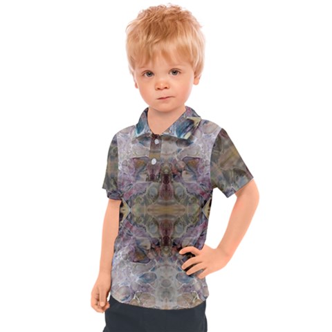 Marbling Ornate Kids  Polo Tee by kaleidomarblingart