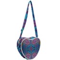 Blue marbling patterns Heart Shoulder Bag View2